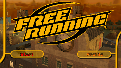 Free Running title screen for PSP